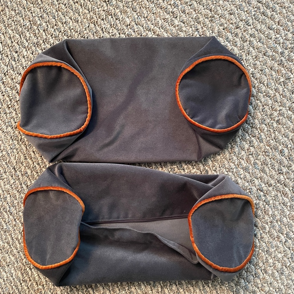 Bolster covers 18” Gray and Orange